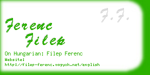 ferenc filep business card
